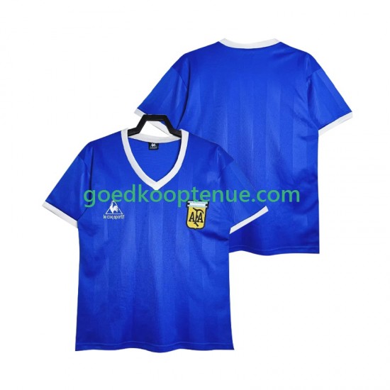 Uit Retro Tenue van Argentinië 1986 Heren Korte Mouw