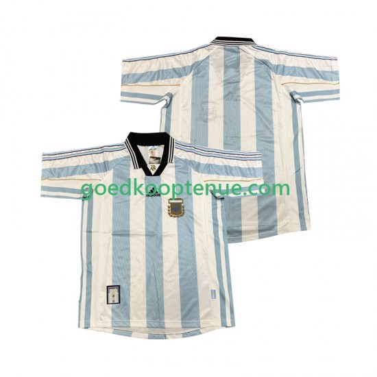 Thuis Retro Tenue van Argentinië Heren 1998 Korte Mouw
