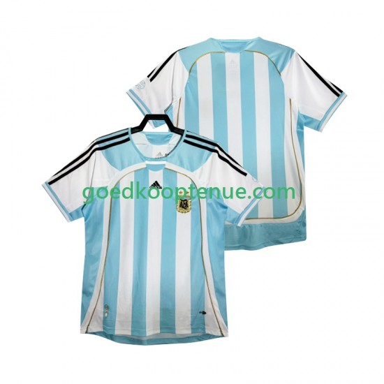 Thuis Retro Tenue van Argentinië 2014 Heren Korte Mouw