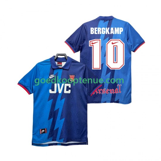 Uit Retro Tenue van Arsenal BERGKAMP 10 1995 1996 Heren Korte Mouw