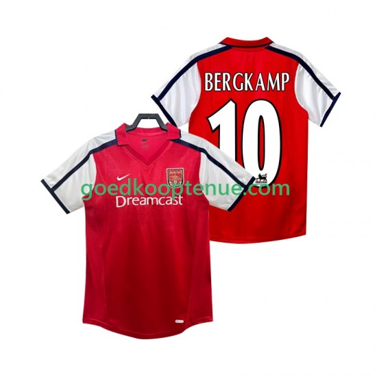 Thuis Retro Tenue van Arsenal BERGKAMP 10 2001 Heren 2002 Korte Mouw