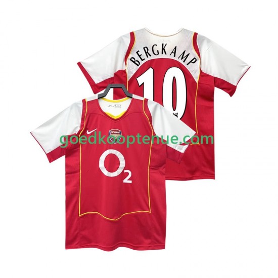 Thuis Retro Tenue van Arsenal BERGKAMP 10 2005 Heren 2004 Korte Mouw