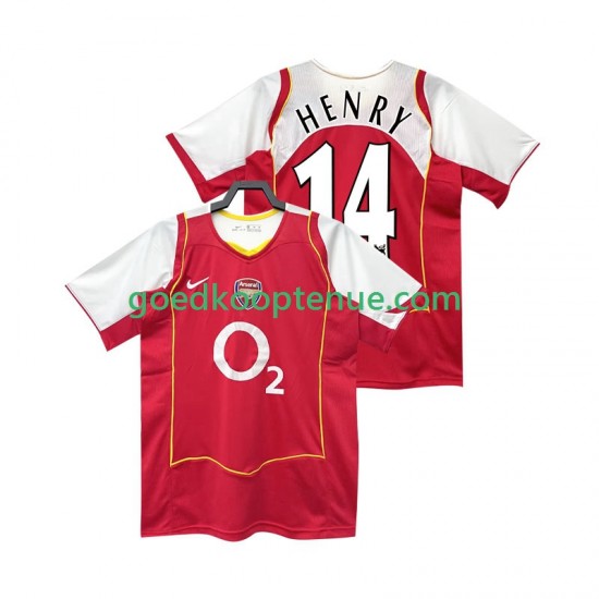 Thuis Retro Tenue van Arsenal Henry 14 2005 Heren 2004 Korte Mouw