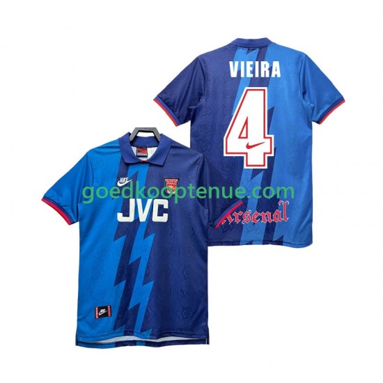 Uit Retro Tenue van Arsenal VIEIRA 4 1995 1996 Heren Korte Mouw