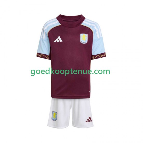 Thuis Tenue van Aston Villa Kind 2-13 jaar 2025-26 Korte Mouw