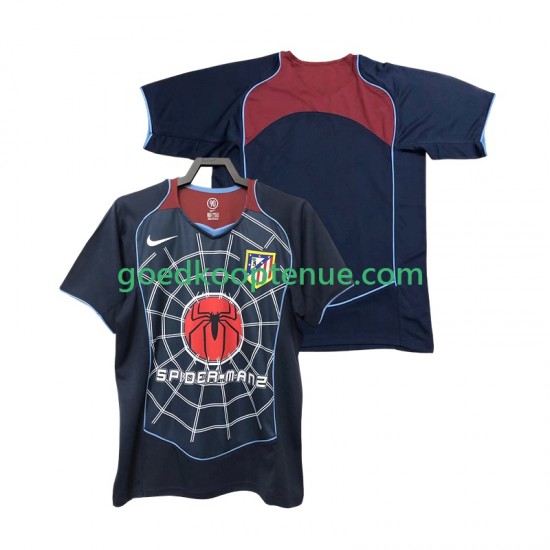 Uit Retro Tenue van Atlético Madrid 2005 Heren 2004 Korte Mouw
