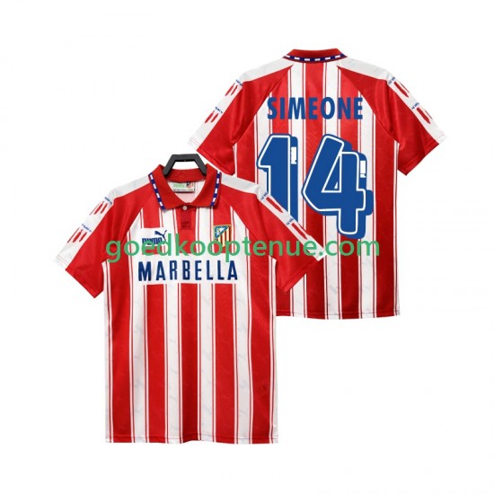 Thuis Retro Tenue van Atlético Madrid SIMEONE 14 1995 Heren 1994 Korte Mouw
