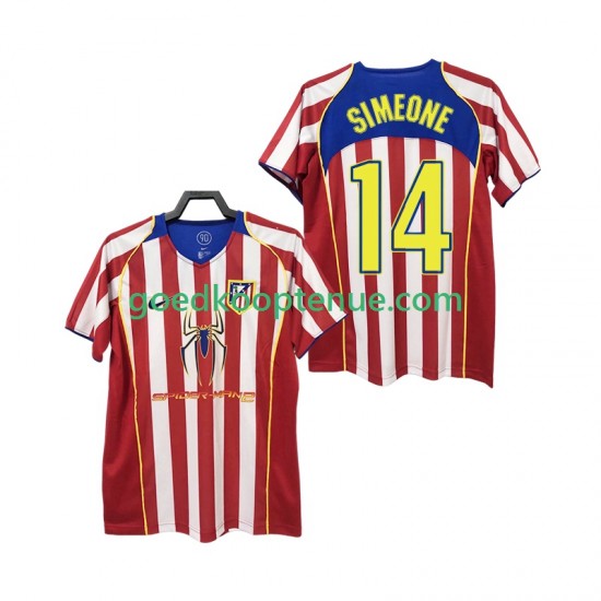 Thuis Retro Tenue van Atlético Madrid SIMEONE 14 2005 Heren 2004 Korte Mouw