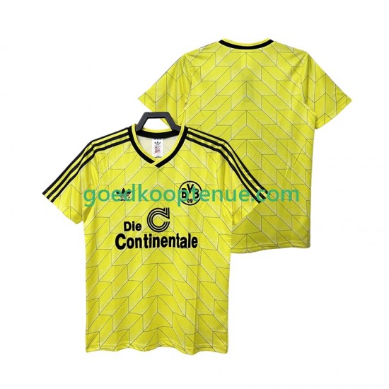 Thuis Retro Tenue van Borussia Dortmund 1988 1989 Heren Korte Mouw