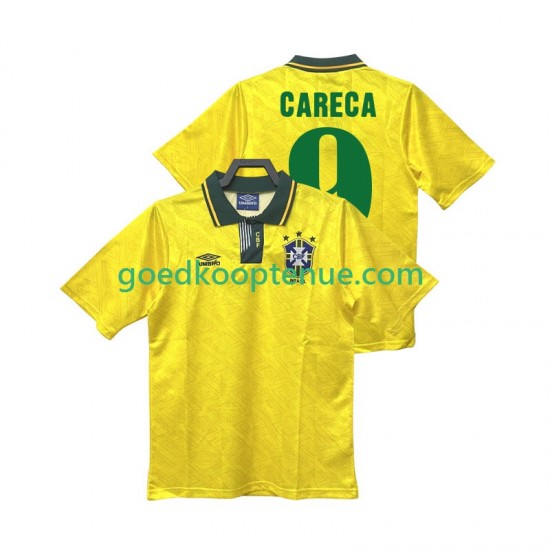 Thuis Retro Tenue van Brazilië CARECA 9 1991 1993 Heren Korte Mouw