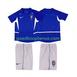 Uit Retro Tenue van Brazilië Kind 2-13 jaar 2002 Korte Mouw
