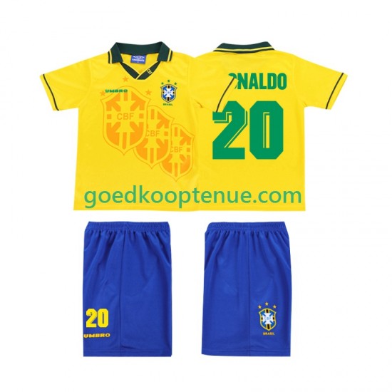 Thuis Retro Tenue van Brazilië RONALDO 20 Kind 2-13 jaar 1994 Korte Mouw Thuis Retro Tenue van Brazilië RONALDO 20 Kind 2-13 jaar 1994 Korte Mouw