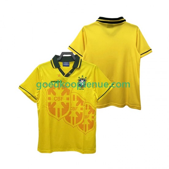 Thuis Retro Tenue van Brazilië Heren 1994 Korte Mouw