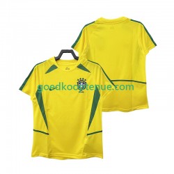 Thuis Retro Tenue van Brazilië Heren 2002 Korte Mouw