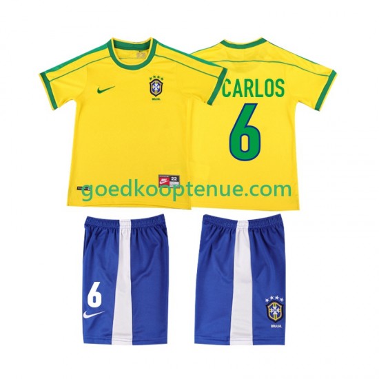 Thuis Retro Tenue van Brazilië Roberto Carlos 6 Kind 2-13 jaar 1998 Korte Mouw Thuis Retro Tenue van Brazilië Roberto Carlos 6 Kind 2-13 jaar 1998 Korte Mouw