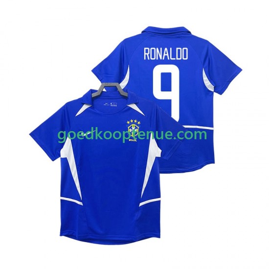 Uit Retro Tenue van Brazilië Ronaldo 9 Heren 2002 Korte Mouw
