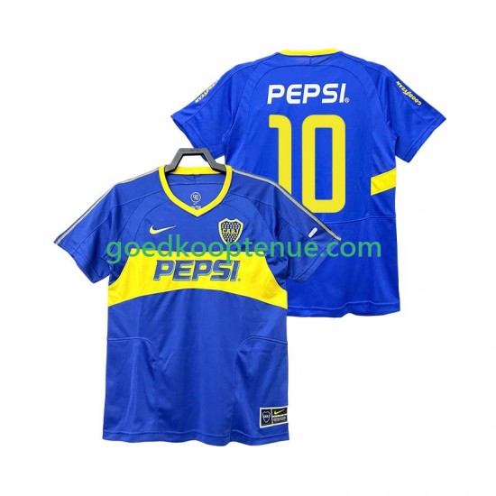 Thuis Retro Tenue van CA Boca Juniors PEPSI 10 2003 Heren 2004 Korte Mouw