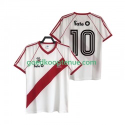 Thuis Retro Tenue van CA River Plate 10 1986 Heren Korte Mouw