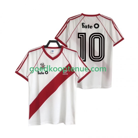 Thuis Retro Tenue van CA River Plate 10 1986 Heren Korte Mouw