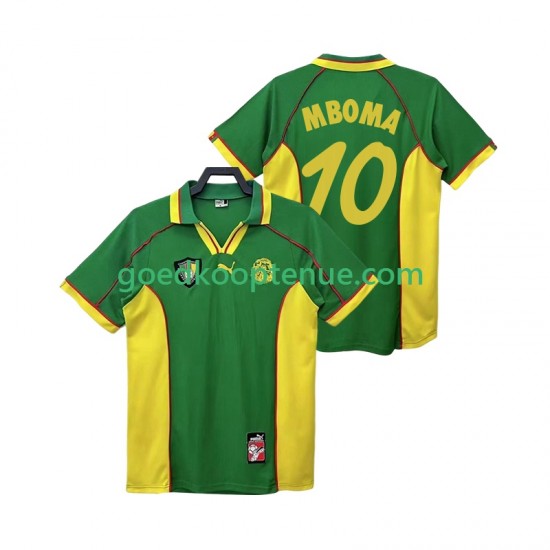 Thuis Retro Tenue van Kameroen MBOBA 10 Heren 1998 Korte Mouw