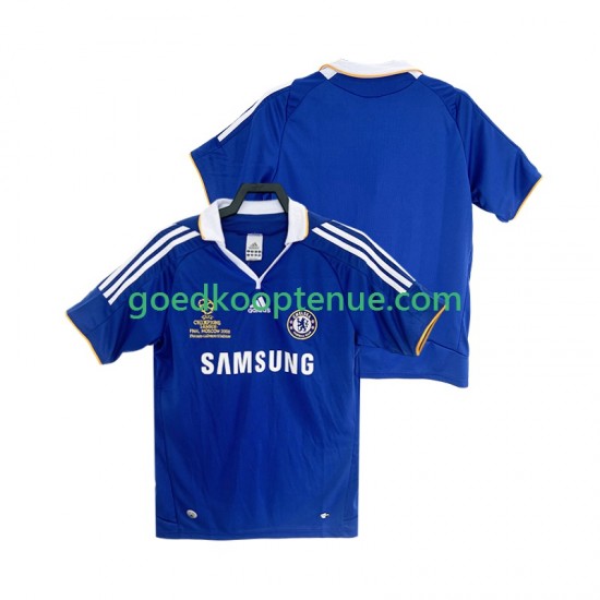 Thuis Retro Tenue van Chelsea 2007 Heren 2008 Korte Mouw