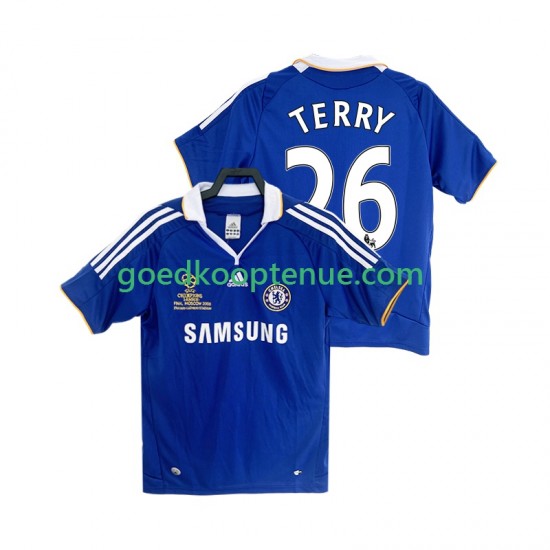 Thuis Retro Tenue van Chelsea TERRY 26 2007 Heren 2008 Korte Mouw