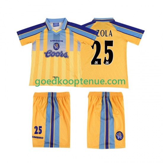 Uit Retro Tenue van Chelsea ZOLA 25 1995 1997 Kind 2-13 jaar Korte Mouw Uit Retro Tenue van Chelsea ZOLA 25 1995 1997 Kind 2-13 jaar Korte Mouw