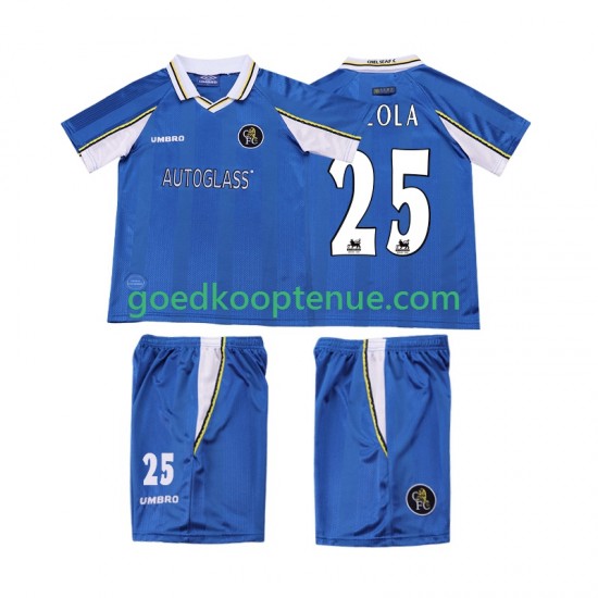 Thuis Retro Tenue van Chelsea ZOLA 25 1997 Kind 2-13 jaar 1999 Korte Mouw Thuis Retro Tenue van Chelsea ZOLA 25 1997 Kind 2-13 jaar 1999 Korte Mouw
