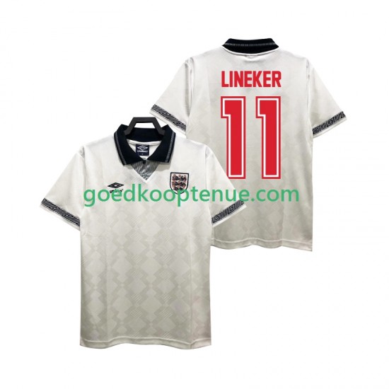 Thuis Retro Tenue van Engeland LINEKER 11 1990 Heren Korte Mouw