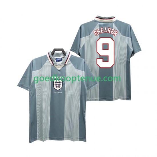 Uit Retro Tenue van Engeland SHEARER 9 1996 Heren Korte Mouw
