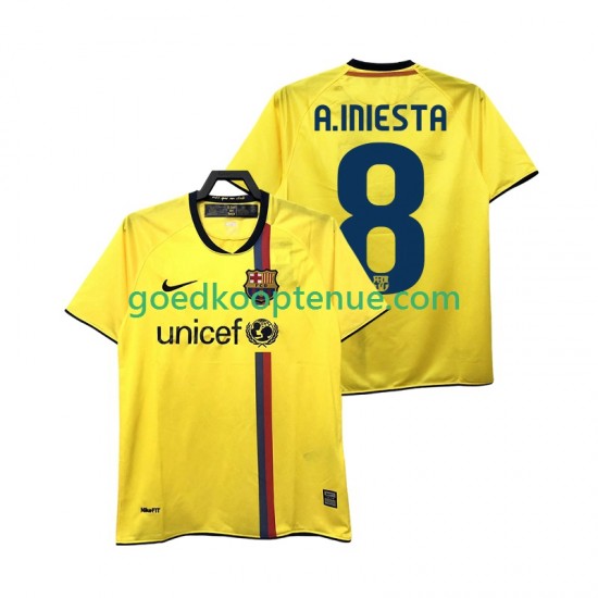 Uit Retro Tenue van FC Barcelona A INIESTA 8 2009 Heren 2008 Korte Mouw
