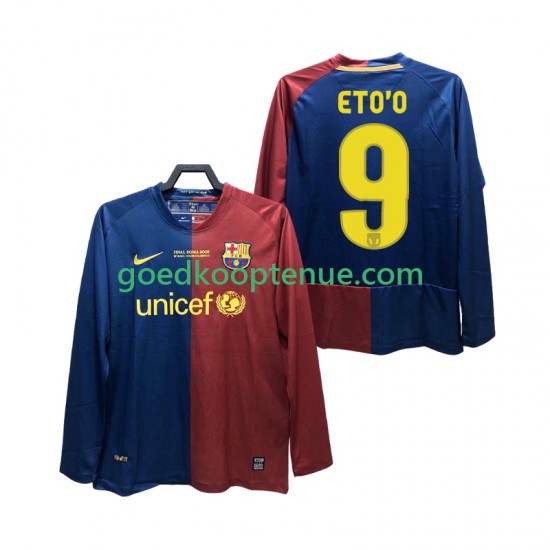 Thuis Retro Tenue van FC Barcelona ETO O 9 Champions League 2009 Heren 2008 Lange Mouw
