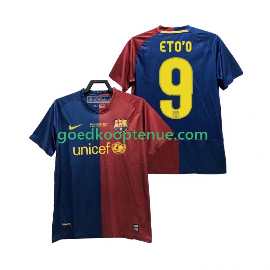 Thuis Retro Tenue van FC Barcelona ETO O 9 Champions League 2009 Heren 2008 Korte Mouw