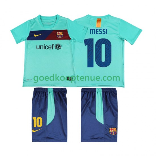 Uit Retro Tenue van FC Barcelona Lionel Messi 10 Kind 2-13 jaar 2011 2010 Korte Mouw