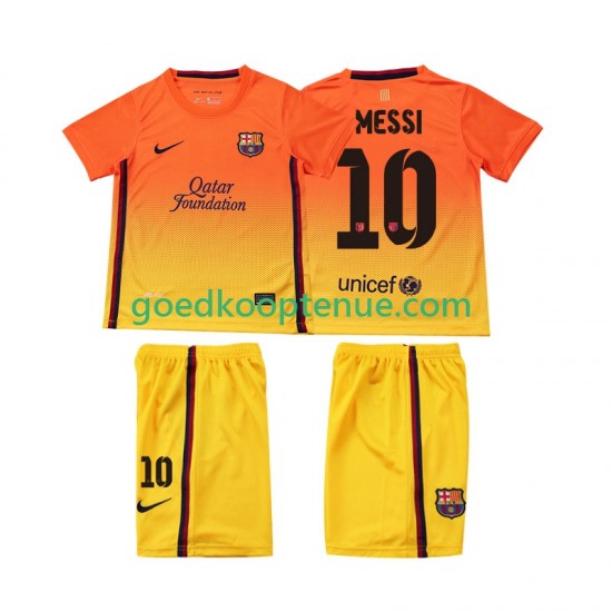 Uit Retro Tenue van FC Barcelona Lionel Messi 10 2012 2013 Kind 2-13 jaar Korte Mouw