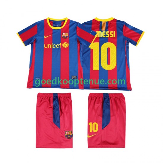 Thuis Retro Tenue van FC Barcelona Lionel Messi 10 Kind 2-13 jaar 2011 2010 Korte Mouw