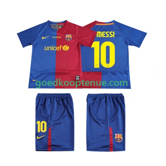 Thuis Retro Tenue van FC Barcelona Lionel Messi 10 Champions League 2009 Kind 2-13 jaar 2008 Korte Mouw