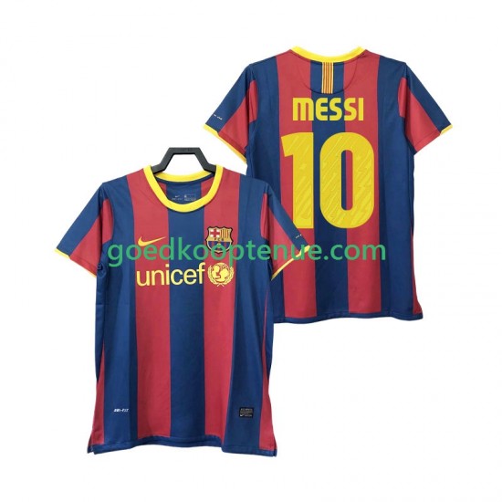 Thuis Retro Tenue van FC Barcelona Lionel Messi 10 Heren 2011 2010 Korte Mouw