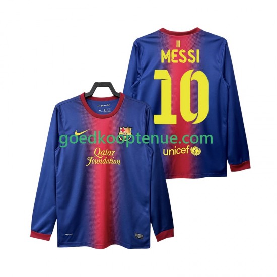 Thuis Retro Tenue van FC Barcelona Lionel Messi 10 2012 2013 Heren Lange Mouw
