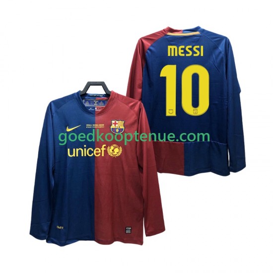 Thuis Retro Tenue van FC Barcelona Lionel Messi 10 Champions League 2009 Heren 2008 Lange Mouw