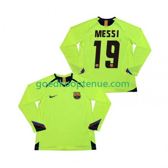 Uit Retro Tenue van FC Barcelona Lionel Messi 19 2005 Heren 2006 Lange Mouw
