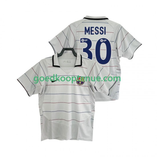 Uit Retro Tenue van FC Barcelona Lionel Messi 30 2003 Heren 2004 Korte Mouw