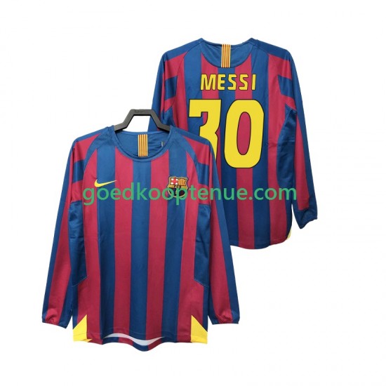 Thuis Retro Tenue van FC Barcelona Lionel Messi 30 2005 Heren 2006 Lange Mouw