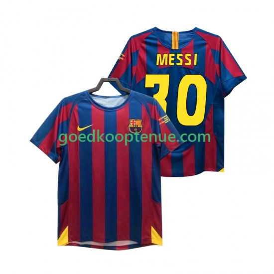 Thuis Retro Tenue van FC Barcelona Lionel Messi 30 Champions League 2005 Heren 2006 Korte Mouw