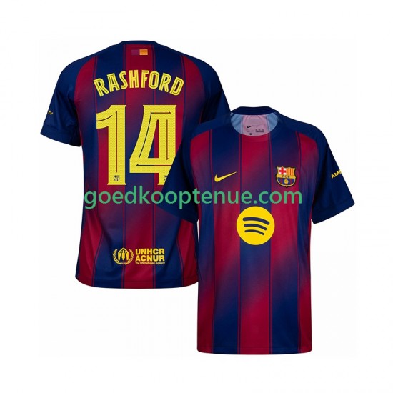 Thuis Tenue van FC Barcelona Marcus Rashford 14 Champions League Heren 2025-26 Korte Mouw