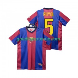 Thuis Retro Tenue van FC Barcelona PUYOL 5 Heren 1998 1999 Korte Mouw