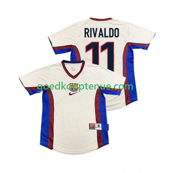 Uit Retro Tenue van FC Barcelona RIVALDO 11 Heren 1998 1999 Korte Mouw
