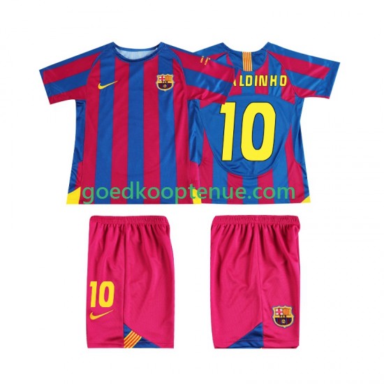 Thuis Retro Tenue van FC Barcelona RONALDINHO 10 Champions League 2005 Kind 2-13 jaar 2006 Korte Mouw