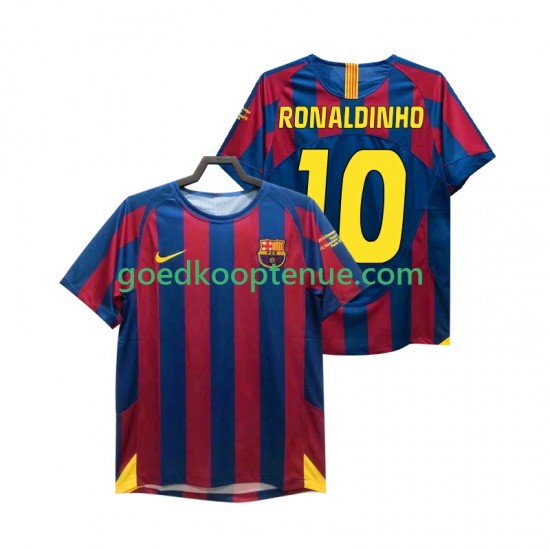 Thuis Retro Tenue van FC Barcelona RONALDINHO 10 Champions League 2005 Heren 2006 Korte Mouw