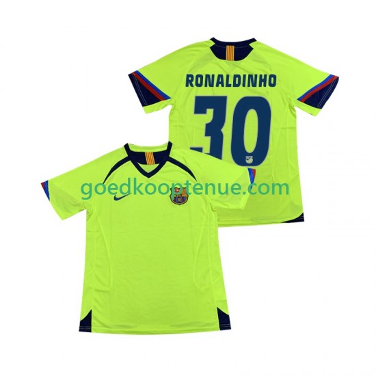 Uit Retro Tenue van FC Barcelona RONALDINHO 30 2005 Heren 2006 Korte Mouw